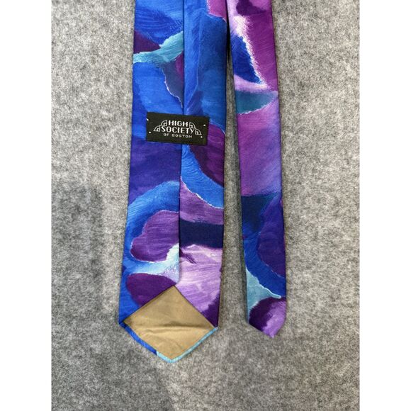 High Society of boston Mens Dress‎ Tie Blue Purple - Picture 4 of 6